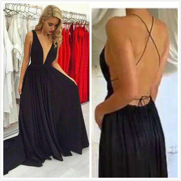 simple prom dresses black chiffon deep v neck backless party gowns vestido de festa floor length summer women dress lebanon custom made
simple prom dresses black chiffon deep v neck backless party gowns vestido de festa floor length summer women dress lebanon custom made