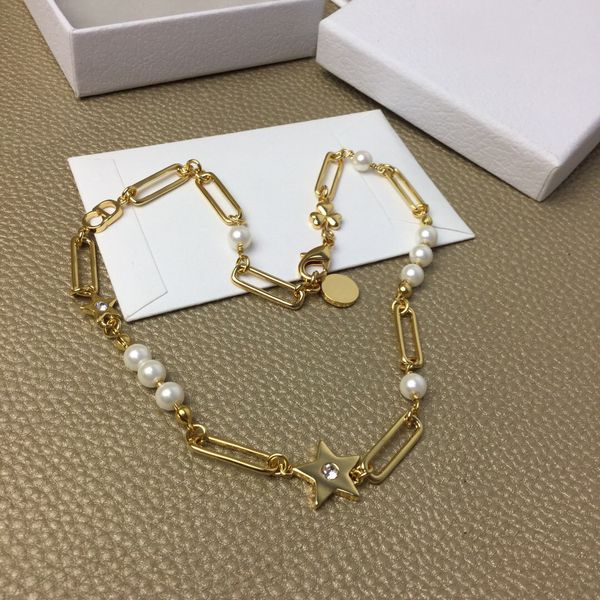 d home brass cd letter pearl necklace temperament versatile female temperament versatile necklace, Silver
d home brass cd letter pearl necklace temperament versatile female temperament versatile necklace, Silver