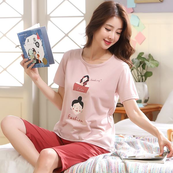 big size 5xl women lovely wear leisure clothes personality 2019 summer short sleeved women pajamas for pyjamas sets nightw, Blue;gray
big size 5xl women lovely wear leisure clothes personality 2019 summer short sleeved women pajamas for pyjamas sets nightw, Blue;gray