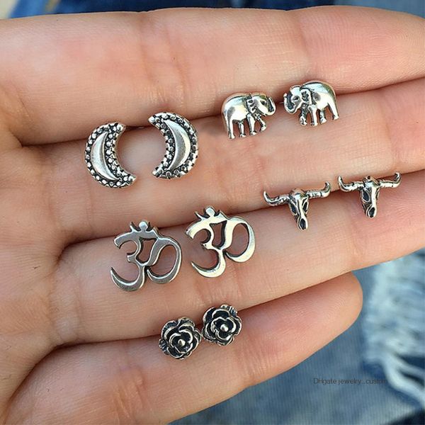 10 pcs/set women fashion punk moon flower om yoga cow head silver earrings set party personalized jewelry accessories, Golden;silver
10 pcs/set women fashion punk moon flower om yoga cow head silver earrings set party personalized jewelry accessories, Golden;silver