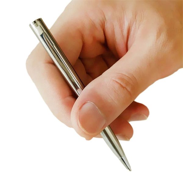 1pcs Mini Ballpoint Pen Metal Durable Rotating Pocket-size Pen Portable Ball Point Small Oil Exquisite Writing Tool