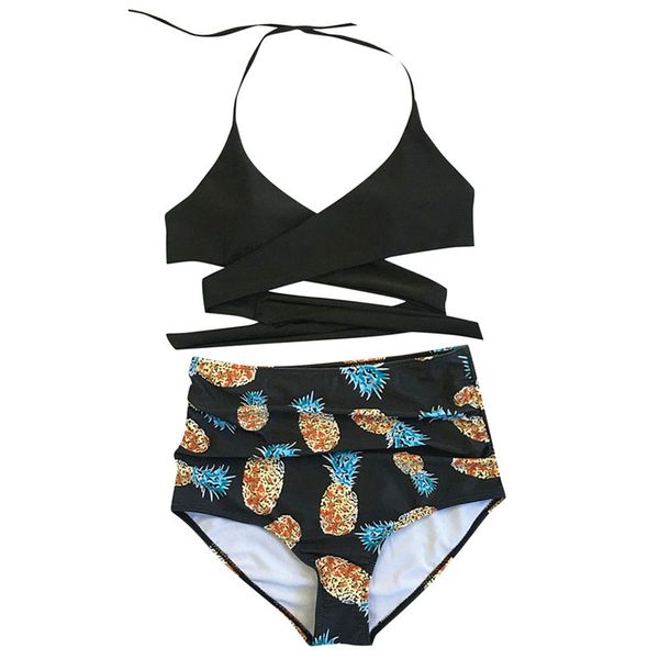 pineapple print halter push up backless swimming suits bath beachwear high waist bikini set women black swimwear
pineapple print halter push up backless swimming suits bath beachwear high waist bikini set women black swimwear
