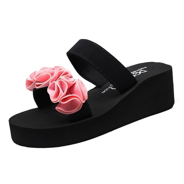 fashion women slip-on open toe wedges heels black color flower slipper shoes thick-soled wear-resistant slipper for travel mar 8
fashion women slip-on open toe wedges heels black color flower slipper shoes thick-soled wear-resistant slipper for travel mar 8