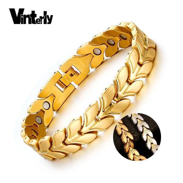 vinterly gold-color magnetic bracelet men stainless steel wheat chain link bracelet health energy charm bracelets for men women, Golden;silver
vinterly gold-color magnetic bracelet men stainless steel wheat chain link bracelet health energy charm bracelets for men women, Golden;silver