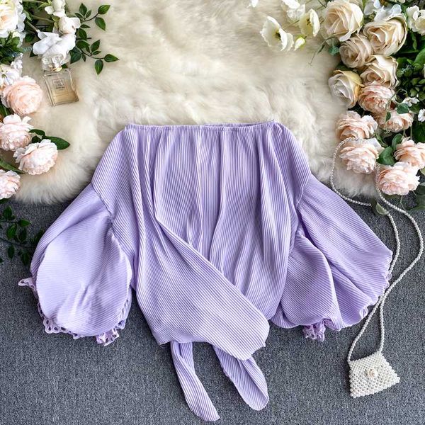 chic women summer slash neck puffy sleeve lace decorated cross ribbons fashion blouse top, White
chic women summer slash neck puffy sleeve lace decorated cross ribbons fashion blouse top, White