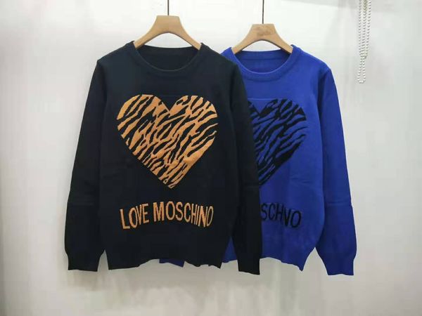 

912 2019 autumn crew neck regular long sleeve brand same style sweater letter pullover fashion black blue panelled qian, White;black