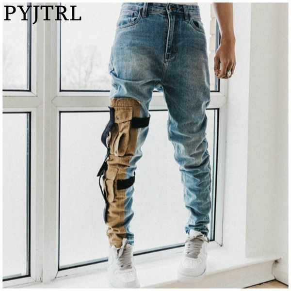 pyjtrl men washed pocket made fashionable slim pants biker jeans pockets styling hip hop streetwear pantalon hombre, Black
pyjtrl men washed pocket made fashionable slim pants biker jeans pockets styling hip hop streetwear pantalon hombre, Black