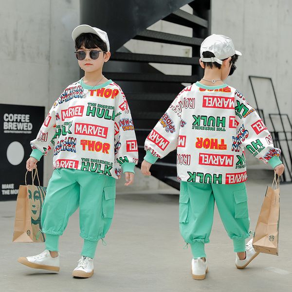 boys' autumn suits spring and autumn new korean style tide clothes in the children's children's leisure two-piece suit, White
boys' autumn suits spring and autumn new korean style tide clothes in the children's children's leisure two-piece suit, White