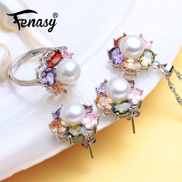 fenasy 925 sterling silver pearl jewelry sets natural pearl stud earrings for women colorful flower pendant necklace party ring, Black
fenasy 925 sterling silver pearl jewelry sets natural pearl stud earrings for women colorful flower pendant necklace party ring, Black