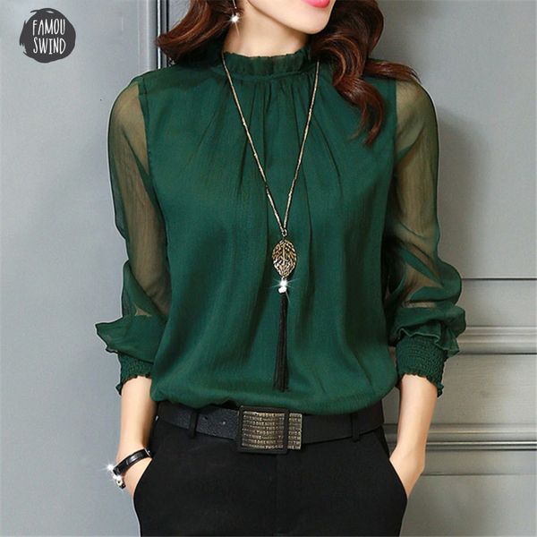 chiffon blouses shirts 2019 new women long sleeve stand neck work wear elegant lady casual solid color blusas 32746, White
chiffon blouses shirts 2019 new women long sleeve stand neck work wear elegant lady casual solid color blusas 32746, White