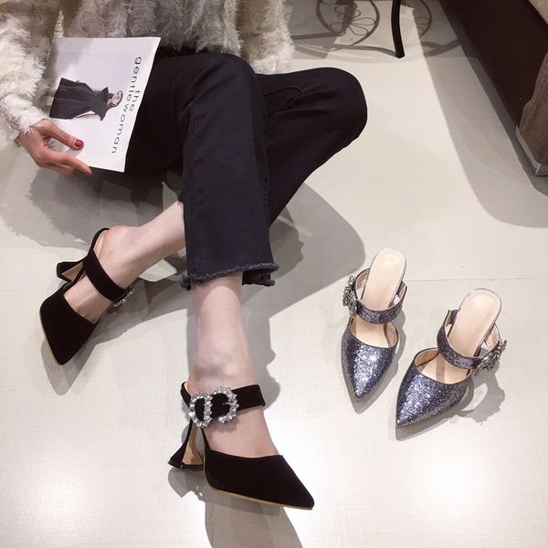 glass wine heel women sandals european american-style fashion pointed toe pu slippers women high heels shoes, Black
glass wine heel women sandals european american-style fashion pointed toe pu slippers women high heels shoes, Black