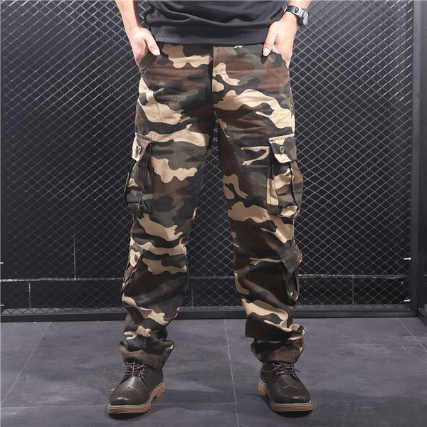 men's pants thoshine brand men casual cargo straight 95% cotton many pockets camouflage trousers loose oversize plus size, Black
men's pants thoshine brand men casual cargo straight 95% cotton many pockets camouflage trousers loose oversize plus size, Black