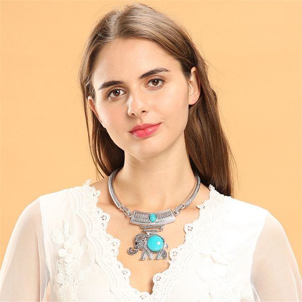 usenset chinese national style women's accessories turquoise pendant necklace choker collarbone chain charm jewelry gift j04, Silver
usenset chinese national style women's accessories turquoise pendant necklace choker collarbone chain charm jewelry gift j04, Silver