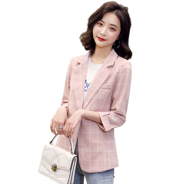 women's suits & blazers small suit 2021 season short large plaid one-button commuting 7-point sleeve coat blazer femme, White;black
women's suits & blazers small suit 2021 season short large plaid one-button commuting 7-point sleeve coat blazer femme, White;black