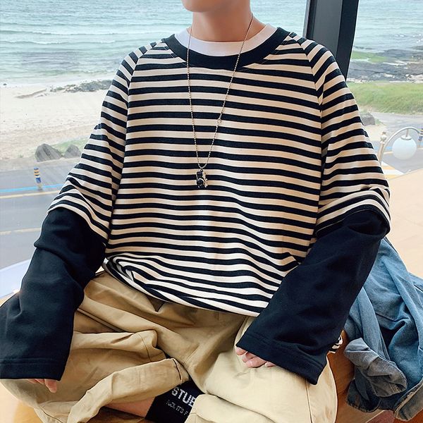 autumn new hoodies men fashion contrast color casual two-piece o-neck pullover man streetwear hip-hop loose striped sweatshirt, Black
autumn new hoodies men fashion contrast color casual two-piece o-neck pullover man streetwear hip-hop loose striped sweatshirt, Black