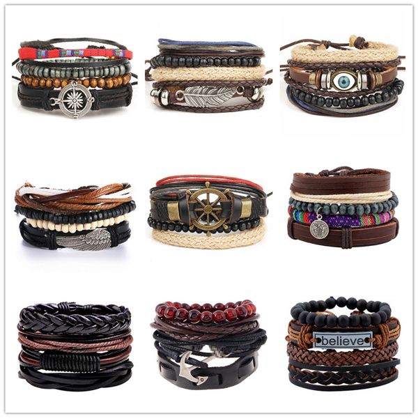 Vintage braided leather handmade rope bracelet bangle multilayer anchor wing leaf eye bead bracelet believe cro punk charm c0138
Vintage braided leather handmade rope bracelet bangle multilayer anchor wing leaf eye bead bracelet believe cro punk charm c0138