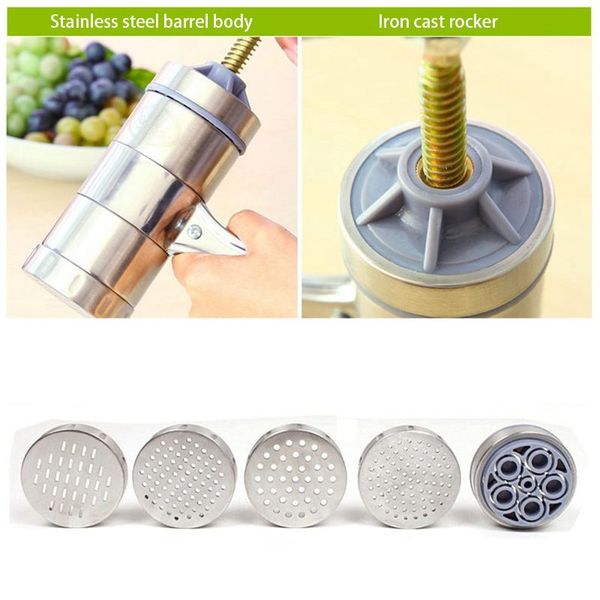 sdfc-stainless steel manual noodles press machine pasta maker with 5 noodle mould manual noodle makers
sdfc-stainless steel manual noodles press machine pasta maker with 5 noodle mould manual noodle makers