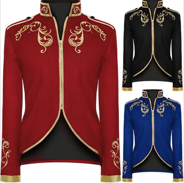 medieval court prince mens jackets mens deaigner gold embroidery stand collar uniforms zipper fly man fashion cosply theme costume, Black;red
medieval court prince mens jackets mens deaigner gold embroidery stand collar uniforms zipper fly man fashion cosply theme costume, Black;red