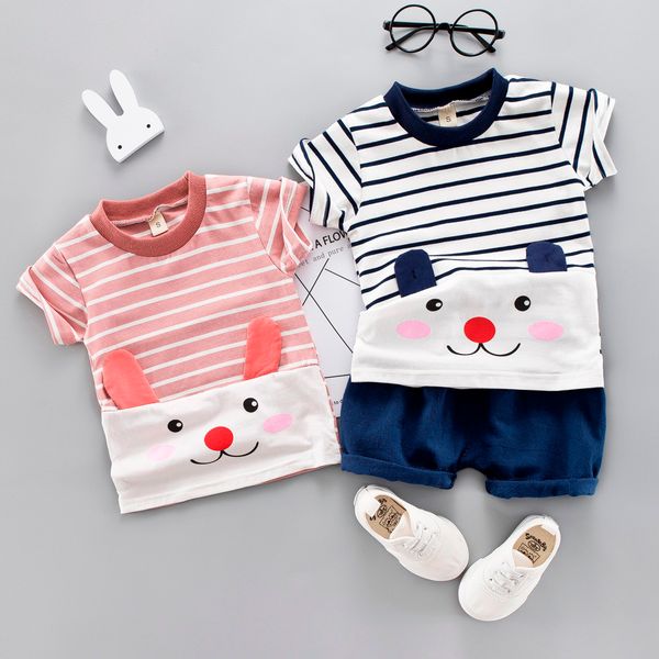 2019 children kids clothing baby boy set short sleeve cartoon print +pure color short pant outfit overalls set conjunto niña, White
2019 children kids clothing baby boy set short sleeve cartoon print +pure color short pant outfit overalls set conjunto niña, White