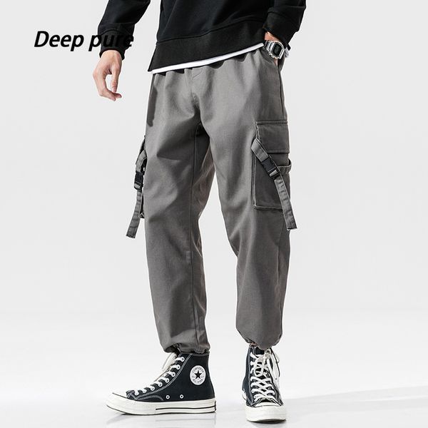 men grey pants pencil haren pocket overalls decorative belt elastic waist easy pants hip hop streetwear loose, Black
men grey pants pencil haren pocket overalls decorative belt elastic waist easy pants hip hop streetwear loose, Black