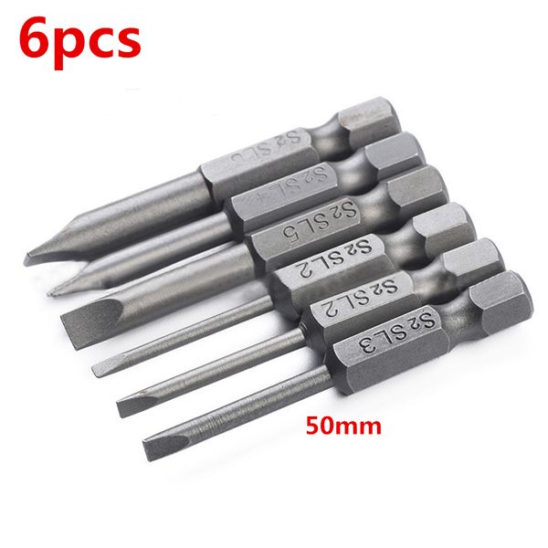 6pcs 50mm s2 alloy steel slotted screwdriver bit set 2mm-6mm magnetic flat head slotted tip nozzles for screwdrivers bits tips
6pcs 50mm s2 alloy steel slotted screwdriver bit set 2mm-6mm magnetic flat head slotted tip nozzles for screwdrivers bits tips