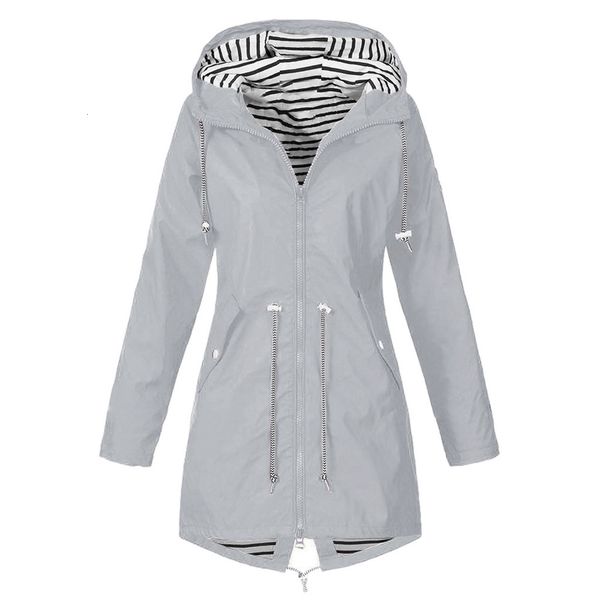 women solid rain jacket outdoor plus size s-5xl long sleeve waterproof hooded windproof loose coat t191018, Black;brown
women solid rain jacket outdoor plus size s-5xl long sleeve waterproof hooded windproof loose coat t191018, Black;brown