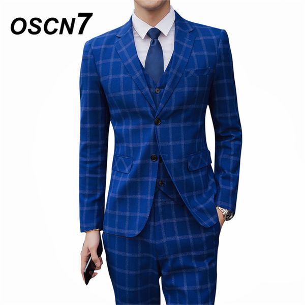 oscn7 casual business blue check 3 piece suit men 2019 wedding dress fashion plaid suits for men party gentleman 6141, White;black
oscn7 casual business blue check 3 piece suit men 2019 wedding dress fashion plaid suits for men party gentleman 6141, White;black