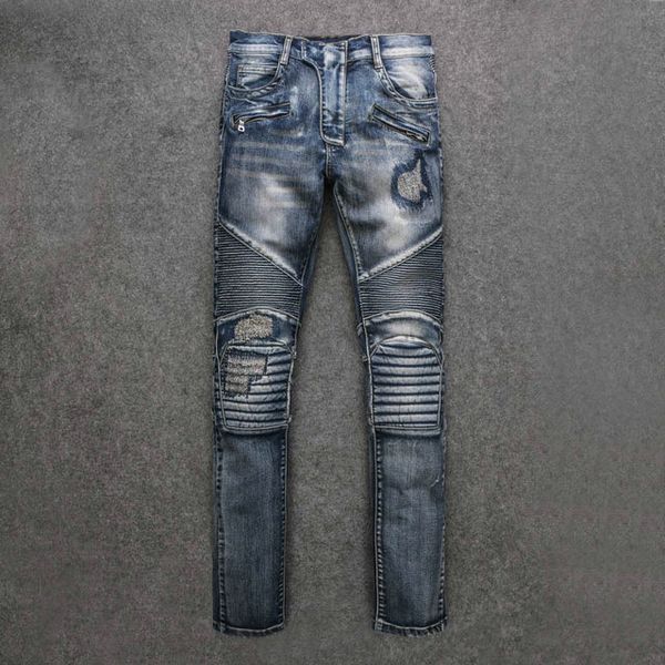balma classic tide brand jeans mens designer jeans distressed trouser fashion slim pants trend rock revival jeans hip hop pants, Blue
balma classic tide brand jeans mens designer jeans distressed trouser fashion slim pants trend rock revival jeans hip hop pants, Blue