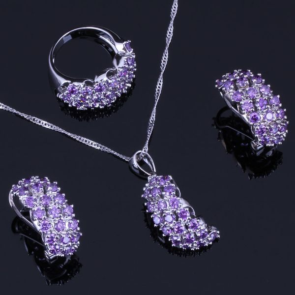 captivating purple cubic zirconia 925 sterling silver jewelry sets for women earrings pendant chain ring v0308
captivating purple cubic zirconia 925 sterling silver jewelry sets for women earrings pendant chain ring v0308