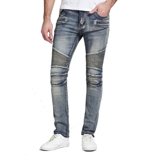 2020 new mens jeans moto biker designer denim pant ripped jean men straight fit jeans homme for men, Blue
2020 new mens jeans moto biker designer denim pant ripped jean men straight fit jeans homme for men, Blue