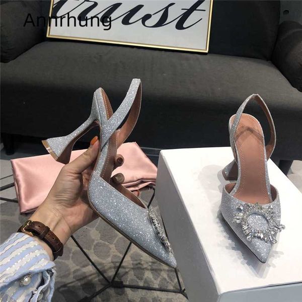 sequined cloth high heel party shoes woman back strap pointed toe goblet heel crystal sunflower buckle decor sandals women, Black
sequined cloth high heel party shoes woman back strap pointed toe goblet heel crystal sunflower buckle decor sandals women, Black