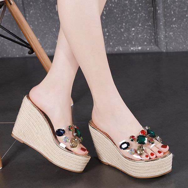 summer crystal shoes high heel rhinestone slippers fashion casual flip flops shoes wedges beach sandals women flip flops ljb153, Black
summer crystal shoes high heel rhinestone slippers fashion casual flip flops shoes wedges beach sandals women flip flops ljb153, Black