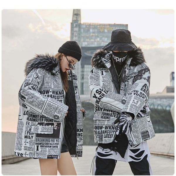 neeskens new trend winter thick warm men coats parkas male fur hooded men woman fashion newspaper printing mens jacket parkas, Black
neeskens new trend winter thick warm men coats parkas male fur hooded men woman fashion newspaper printing mens jacket parkas, Black