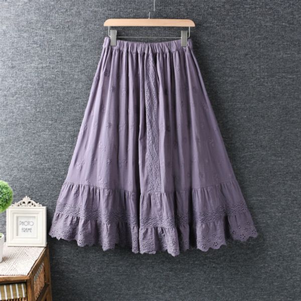 new summer dress sweet small fresh elastic waist lace stitching embroidery loose cotton and linen skirt women, Black
new summer dress sweet small fresh elastic waist lace stitching embroidery loose cotton and linen skirt women, Black