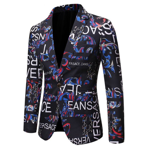 men's suit jacket 2020 fall trend new men's european and american letter printing slim fit suit single banquet dress, White;black
men's suit jacket 2020 fall trend new men's european and american letter printing slim fit suit single banquet dress, White;black