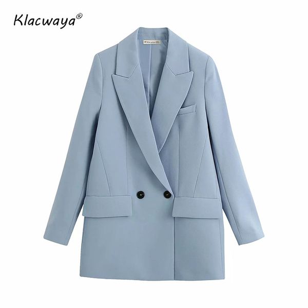 klacwaya women 2020 fashion office wear double breasted blue blazers coat vintage long sleeve female outerwear chic, White;black
klacwaya women 2020 fashion office wear double breasted blue blazers coat vintage long sleeve female outerwear chic, White;black
