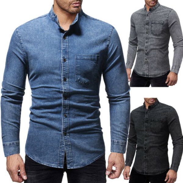 new men denim shirt jeans casual shirt slim fit long sleeve casual shirts, White;black
new men denim shirt jeans casual shirt slim fit long sleeve casual shirts, White;black