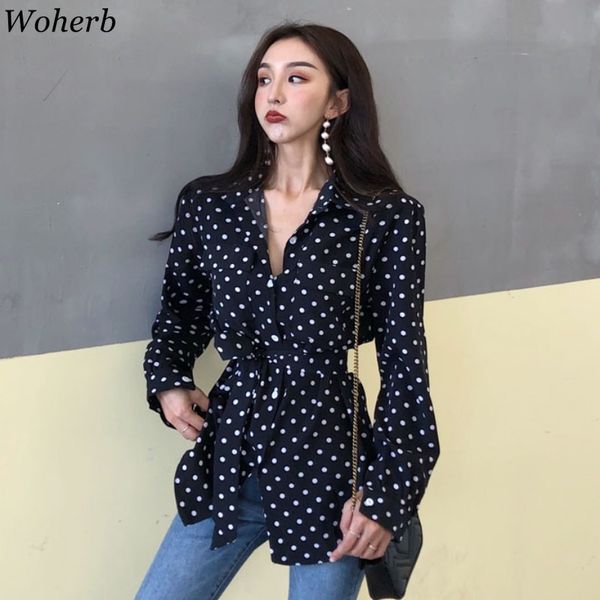 women's blouses & shirts woherb casual polka dot print blouse women 2021 spring summer bow tie office ladies elegant long sleeve blusa, White
women's blouses & shirts woherb casual polka dot print blouse women 2021 spring summer bow tie office ladies elegant long sleeve blusa, White