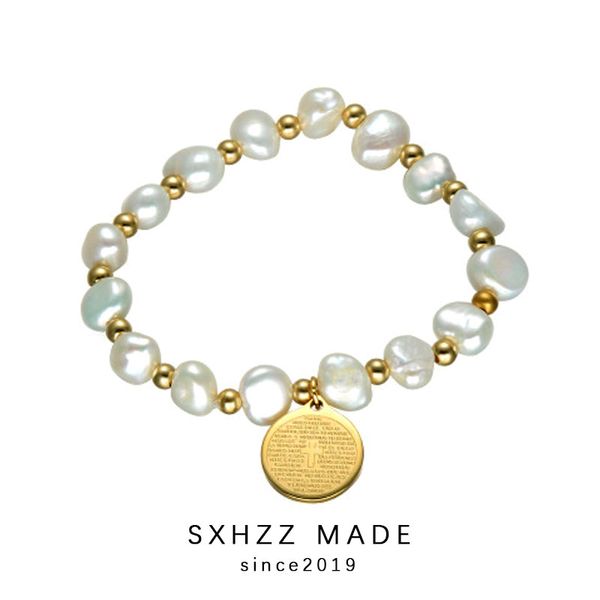 sxhzz new freshwater pearl beads bracelet for girls irregular pearl beads stainless coin pendant cross for christian quality, Golden;silver
sxhzz new freshwater pearl beads bracelet for girls irregular pearl beads stainless coin pendant cross for christian quality, Golden;silver