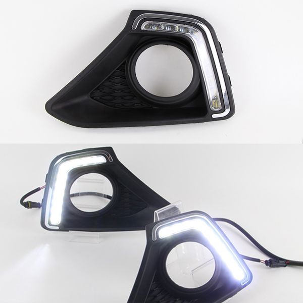 2pcs for hyundai i10 2013 2014 2015 2016 led drl daytime running light daylight waterproof fog lamp car styling