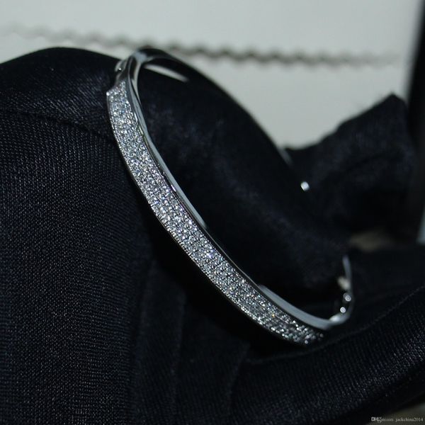 choucong sparkling fashion jewelry 925 sterling silver pave white sapphire cz diamond gemstones women wedding party wrist bangle gift, Black
choucong sparkling fashion jewelry 925 sterling silver pave white sapphire cz diamond gemstones women wedding party wrist bangle gift, Black