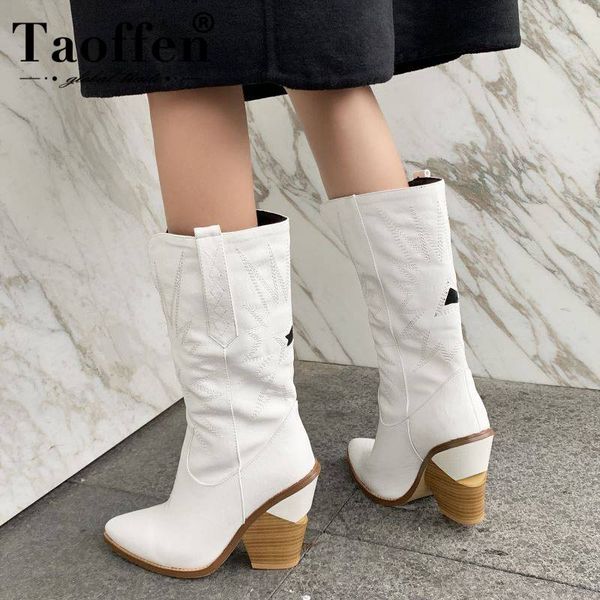 taoffen 4 colors women simple white boots fashion zipper office pointed toe mid calf boots casual shoes women botas size 34-44, Black
taoffen 4 colors women simple white boots fashion zipper office pointed toe mid calf boots casual shoes women botas size 34-44, Black