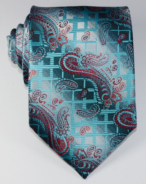 brand new classic paisley checks turquoise red jacquard woven silk men's tie necktie gz38823, Blue;purple
brand new classic paisley checks turquoise red jacquard woven silk men's tie necktie gz38823, Blue;purple