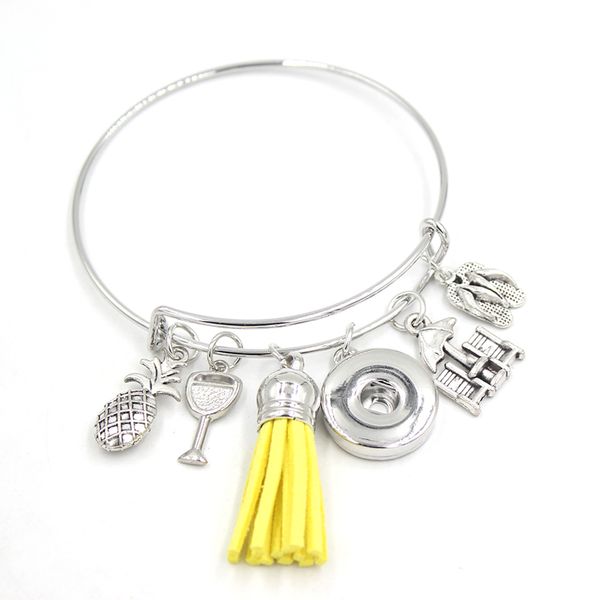 new arrival wholesale charm bracelets tropical tassel style pineapple beach bracelets fashion 18mm snap jewelry wire bangles snap bracelet, Golden;silver
new arrival wholesale charm bracelets tropical tassel style pineapple beach bracelets fashion 18mm snap jewelry wire bangles snap bracelet, Golden;silver