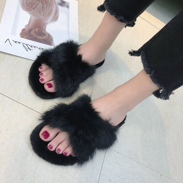 coolsa summer women's fur slippers real fur woman slides home furry flat sandals female cute fluffy house shoes flip flops, Black
coolsa summer women's fur slippers real fur woman slides home furry flat sandals female cute fluffy house shoes flip flops, Black