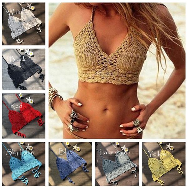 fashion crochet lace bikini vest knitted bra women bandage push-up boho beach padded bras halter cami tanks crop thong knit swimwear dhl, White
fashion crochet lace bikini vest knitted bra women bandage push-up boho beach padded bras halter cami tanks crop thong knit swimwear dhl, White