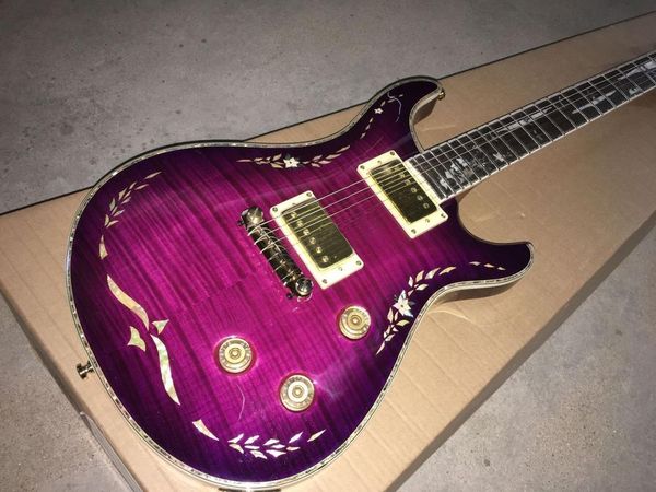 custom wholesale new guitar 6 string electric guitar, handmade purple tiger pattern guitar
custom wholesale new guitar 6 string electric guitar, handmade purple tiger pattern guitar