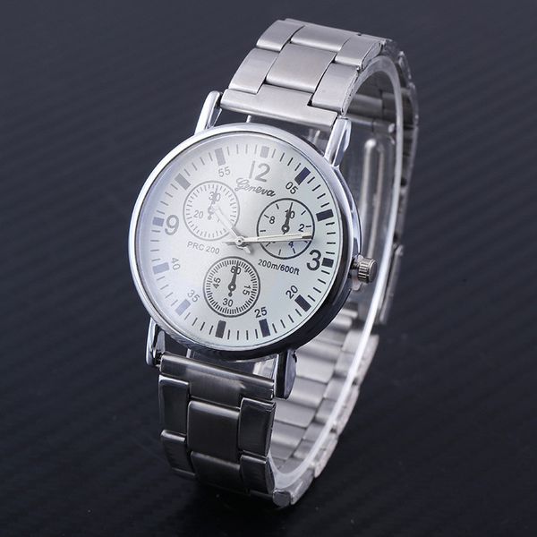 new men's quartz watch black and white neutral watch bright glass three-eye steel chronograph business, Slivery;brown
new men's quartz watch black and white neutral watch bright glass three-eye steel chronograph business, Slivery;brown