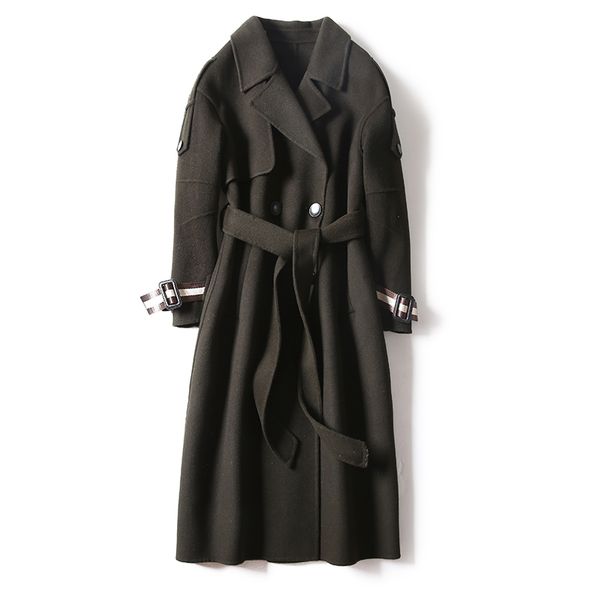 vintage 100% natural jacket autumn winter cashmere coat women long double-sided wool belt coats spring clothes 98002, Black
vintage 100% natural jacket autumn winter cashmere coat women long double-sided wool belt coats spring clothes 98002, Black