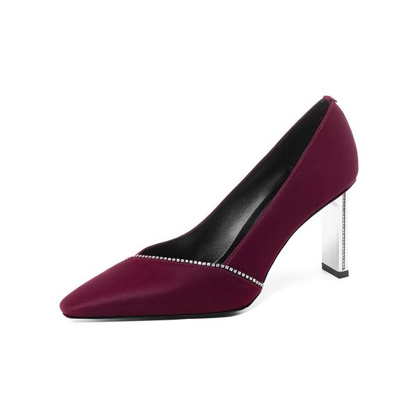 fashion women pumps red color slip-on solid high square heel sheepskin shoes party pumps, Black
fashion women pumps red color slip-on solid high square heel sheepskin shoes party pumps, Black